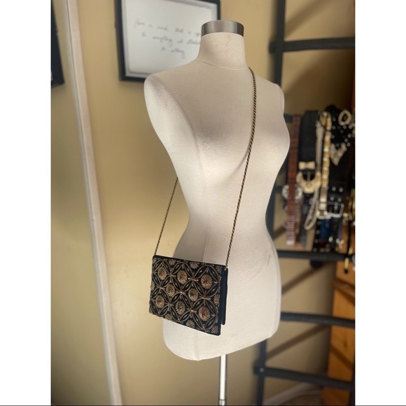 VINTAGE velvet tinsel purse - Picture 3 of 7